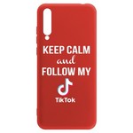Чехол-накладка Krutoff Silicone Case TikTok для Huawei Y8p/ Honor 30i красный Чехол-накладка Krutoff Silicone Case TikTok для Huawei Y8p/ Honor 30i красный