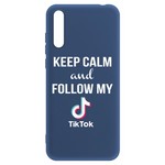 Чехол-накладка Krutoff Silicone Case TikTok для Huawei Y8p/ Honor 30i синий Чехол-накладка Krutoff Silicone Case TikTok для Huawei Y8p/ Honor 30i синий