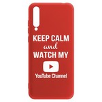 Чехол-накладка Krutoff Silicone Case YouTube для Huawei Y8p/ Honor 30i красный Чехол-накладка Krutoff Silicone Case YouTube для Huawei Y8p/ Honor 30i красный