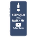 Чехол-накладка Krutoff Silicone Case YouTube для Xiaomi Redmi 8 (синий) Чехол-накладка Krutoff Silicone Case YouTube для Xiaomi Redmi 8 (синий)