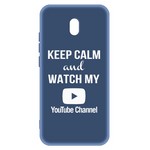 Чехол-накладка Krutoff Silicone Case YouTube для Xiaomi Redmi 8A (синий) Чехол-накладка Krutoff Silicone Case YouTube для Xiaomi Redmi 8A (синий)