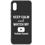 Чехол-накладка Krutoff Silicone Case YouTube для Xiaomi Redmi 9A (черный) Чехол-накладка Krutoff Silicone Case YouTube для Xiaomi Redmi 9A (черный)