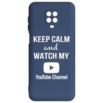 Чехол-накладка Krutoff Silicone Case YouTube для Xiaomi Redmi Note 9 Pro/ 9S (синий) Чехол-накладка Krutoff Silicone Case YouTube для Xiaomi Redmi Note 9 Pro/ 9S (синий)