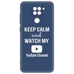 Чехол-накладка Krutoff Silicone Case YouTube для Xiaomi Redmi Note 9 синий Чехол-накладка Krutoff Silicone Case YouTube для Xiaomi Redmi Note 9 синий