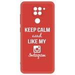 Чехол-накладка Krutoff Silicone Case Instagram для Xiaomi Redmi Note 9 красный Чехол-накладка Krutoff Silicone Case Instagram для Xiaomi Redmi Note 9 красный