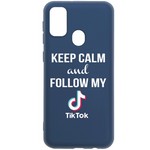 Чехол-накладка Krutoff Silicone Case TikTok для Samsung Galaxy M21 (M215) синий Чехол-накладка Krutoff Silicone Case TikTok для Samsung Galaxy M21 (M215) синий