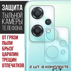 Стекло защитное гибридное Krutoff для камеры OnePlus Nord CE 2 lite (2 шт.)