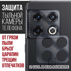 Стекло защитное гибридное Krutoff для камеры OnePlus 10 Pro (2 шт.)