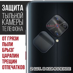 Стекло защитное гибридное Krutoff для камеры Vivo V17 (2 шт.)