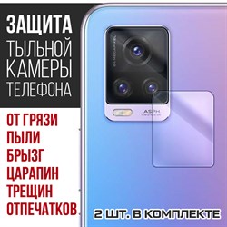 Стекло защитное гибридное Krutoff для камеры Vivo V20 (2 шт.)
