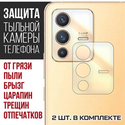 Стекло защитное гибридное Krutoff для камеры Vivo V23 (2 шт.)