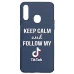 Чехол-накладка Krutoff Silicone Case TikTok для Samsung Galaxy A20s (A207) синий Чехол-накладка Krutoff Silicone Case TikTok для Samsung Galaxy A20s (A207) синий