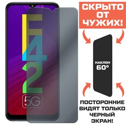 Стекло защитное гибридное Антишпион Krutoff для Samsung Galaxy F42 5G