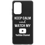 Чехол-накладка Krutoff Silicone Case YouTube для Samsung Galaxy A52 (A525) черный Чехол-накладка Krutoff Silicone Case YouTube для Samsung Galaxy A52 (A525) черный