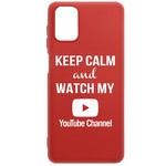 Чехол-накладка Krutoff Silicone Case YouTube для Samsung Galaxy M51 (M515) красный Чехол-накладка Krutoff Silicone Case YouTube для Samsung Galaxy M51 (M515) красный