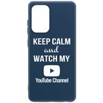 Чехол-накладка Krutoff Silicone Case YouTube для Samsung Galaxy A52 (A525) синий Чехол-накладка Krutoff Silicone Case YouTube для Samsung Galaxy A52 (A525) синий