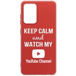 Чехол-накладка Krutoff Silicone Case YouTube для Samsung Galaxy A72 (A725) красный Чехол-накладка Krutoff Silicone Case YouTube для Samsung Galaxy A72 (A725) красный
