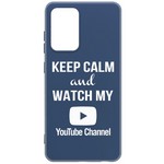 Чехол-накладка Krutoff Silicone Case YouTube для Samsung Galaxy A72 (A725) синий Чехол-накладка Krutoff Silicone Case YouTube для Samsung Galaxy A72 (A725) синий
