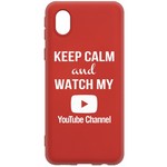 Чехол-накладка Krutoff Silicone Case YouTube для Samsung Galaxy A01 Core (A013) красный Чехол-накладка Krutoff Silicone Case YouTube для Samsung Galaxy A01 Core (A013) красный