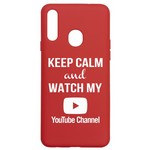 Чехол-накладка Krutoff Silicone Case YouTube для Samsung Galaxy A20s (A207) красный Чехол-накладка Krutoff Silicone Case YouTube для Samsung Galaxy A20s (A207) красный