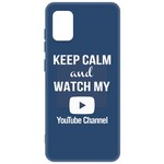 Чехол-накладка Krutoff Silicone Case YouTube для Samsung Galaxy A31 (A315) синий Чехол-накладка Krutoff Silicone Case YouTube для Samsung Galaxy A31 (A315) синий