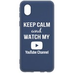 Чехол-накладка Krutoff Silicone Case YouTube для Samsung Galaxy A01 Core (A013) синий Чехол-накладка Krutoff Silicone Case YouTube для Samsung Galaxy A01 Core (A013) синий