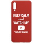 Чехол-накладка Krutoff Silicone Case YouTube для Samsung Galaxy A70 (A705) красный Чехол-накладка Krutoff Silicone Case YouTube для Samsung Galaxy A70 (A705) красный