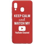 Чехол-накладка Krutoff Silicone Case YouTube для Samsung Galaxy A40 (A405) красный Чехол-накладка Krutoff Silicone Case YouTube для Samsung Galaxy A40 (A405) красный