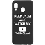 Чехол-накладка Krutoff Silicone Case YouTube для Samsung Galaxy A40 (A405) черный Чехол-накладка Krutoff Silicone Case YouTube для Samsung Galaxy A40 (A405) черный