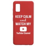 Чехол-накладка Krutoff Silicone Case YouTube для Samsung Galaxy A41 (A415) красный Чехол-накладка Krutoff Silicone Case YouTube для Samsung Galaxy A41 (A415) красный
