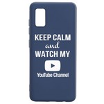 Чехол-накладка Krutoff Silicone Case YouTube для Samsung Galaxy A41 (A415) синий Чехол-накладка Krutoff Silicone Case YouTube для Samsung Galaxy A41 (A415) синий