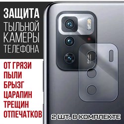 Стекло защитное гибридное Krutoff для камеры Xiaomi Poco X3 GT (2 шт.)
