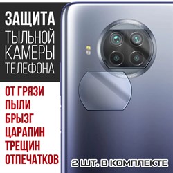 Стекло защитное гибридное Krutoff для камеры Xiaomi Mi 10T Lite (2 шт.)