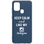 Чехол-накладка Krutoff Silicone Case Instagram для Samsung Galaxy A21s (A217) синий Чехол-накладка Krutoff Silicone Case Instagram для Samsung Galaxy A21s (A217) синий