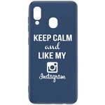 Чехол-накладка Krutoff Silicone Case Instagram для Samsung Galaxy A40 (A405) синий Чехол-накладка Krutoff Silicone Case Instagram для Samsung Galaxy A40 (A405) синий