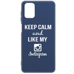 Чехол-накладка Krutoff Silicone Case Instagram для Samsung Galaxy M51 (M515) синий Чехол-накладка Krutoff Silicone Case Instagram для Samsung Galaxy M51 (M515) синий