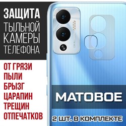Стекло защитное гибридное МАТОВОЕ Krutoff для камеры INFINIX Hot 12 Play (2 шт.)