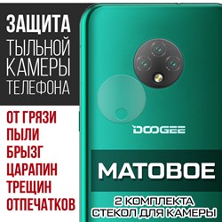 Стекло защитное гибридное МАТОВОЕ Krutoff для камеры Doogee X95 Pro (2 шт.)