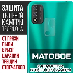 Стекло защитное гибридное МАТОВОЕ Krutoff для камеры ITEL A48 (2 шт.)