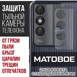 Стекло защитное гибридное МАТОВОЕ Krutoff для камеры ITEL Vision 3 Plus (2 шт.)