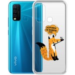 Чехол-накладка Krutoff Clear Case "Лиса" для Vivo Y30 Чехол-накладка Krutoff Clear Case "Лиса" для Vivo Y30