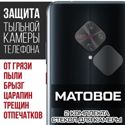 Стекло защитное гибридное МАТОВОЕ Krutoff для камеры Vivo V17 (2 шт.)