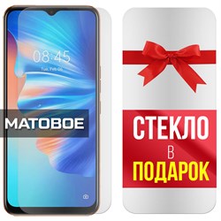 Комплект из 2-x защитных гибридных стекол МАТОВЫХ Krutoff для Tecno Spark 8T