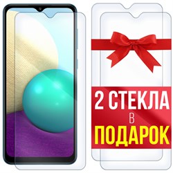 Комплект из 3-x защитных гибридных стекл Krutoff для Samsung Galaxy A02