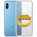 Чехол-накладка Krutoff Clear Case "Банан" для Xiaomi Redmi Note 6 Pro Чехол-накладка Krutoff Clear Case "Банан" для Xiaomi Redmi Note 6 Pro