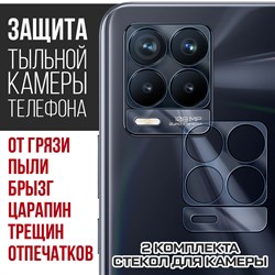 Стекло защитное гибридное Krutoff для камеры Realme 8 Pro (2 шт.)