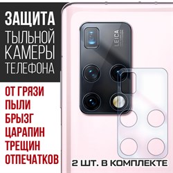 Стекло защитное гибридное Krutoff для камеры Huawei Mate X2 (2 шт.)