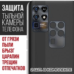 Стекло защитное гибридное Krutoff для камеры ZTE S30 SE (2 шт.)