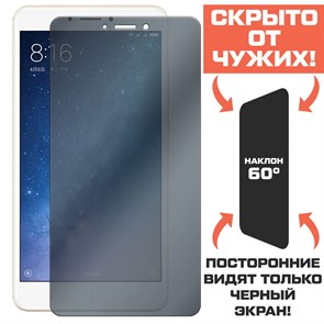 Стекло защитное гибридное Антишпион Krutoff для Xiaomi Mi Max 2