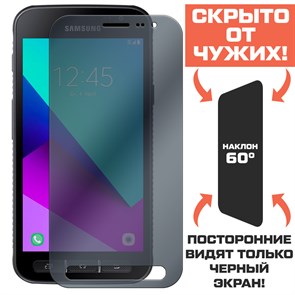 Стекло защитное гибридное Антишпион Krutoff для Samsung Galaxy XCover 4